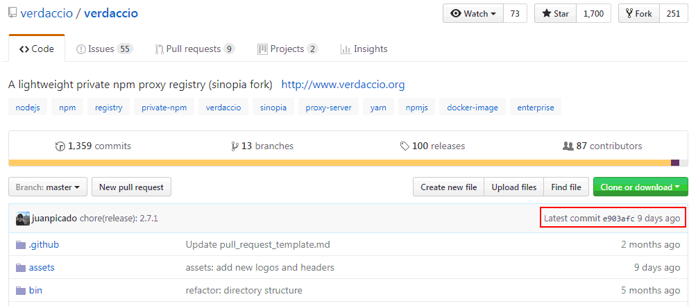 2018年1月的verdaccio